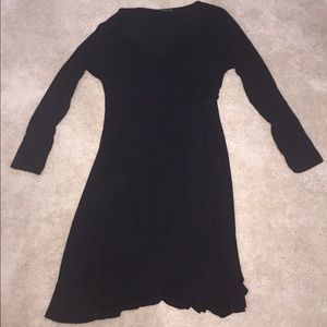 Plus black wrap dress